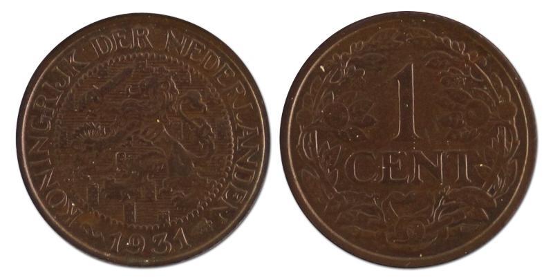 1 cent. Wilhelmina. 1931. FDC. 