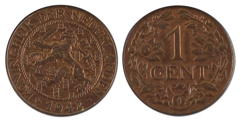1 cent. Wilhelmina. 1942. FDC. 