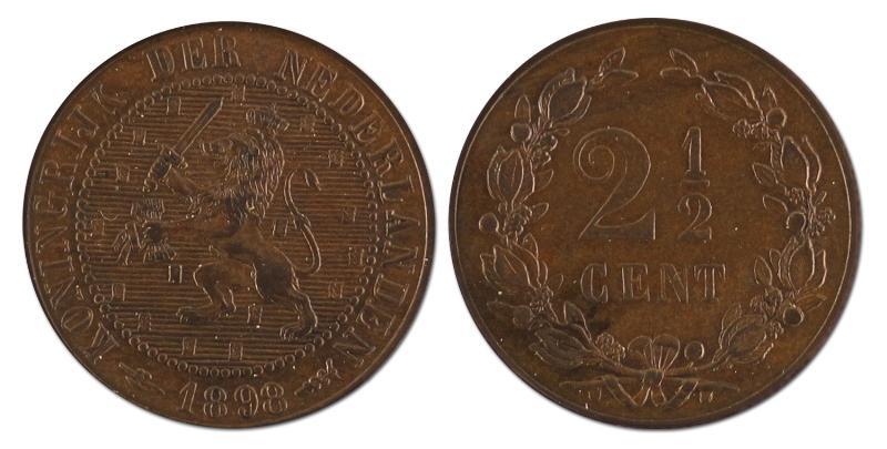 2 1/2 cent. Wilhelmina. 1898. Prachtig / FDC. 