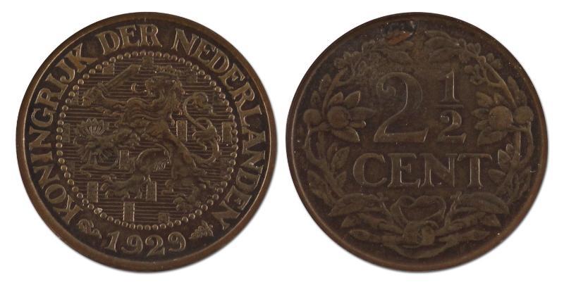 2 1/2 cent. Wilhelmina. 1929. FDC. 