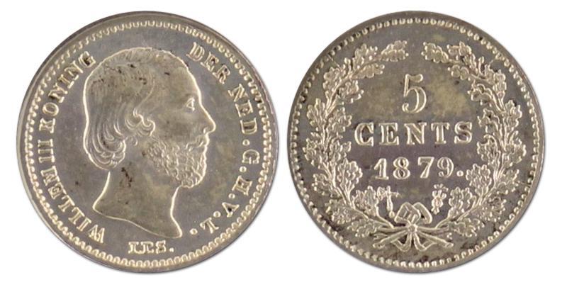 5 cent. Willem III. 1879. FDC. 