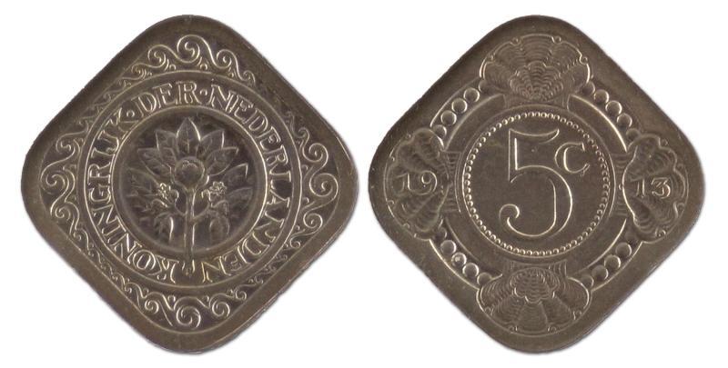 5 cent. Wilhelmina. 1913. FDC. 