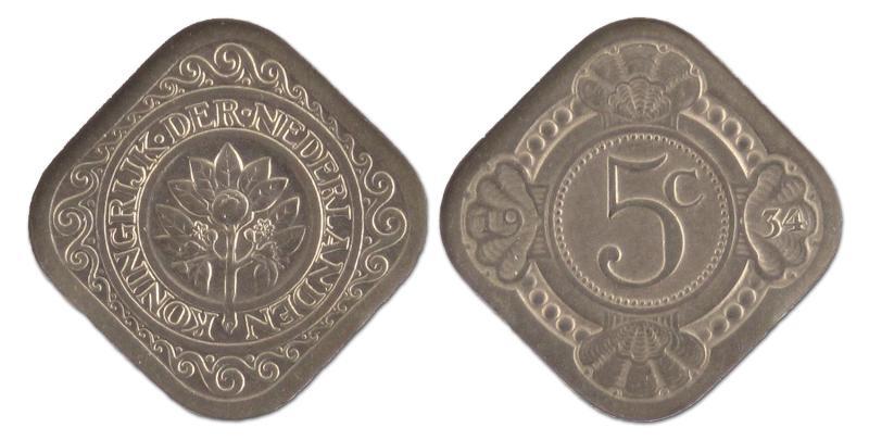5 cent. Wilhelmina. 1932. FDC. 