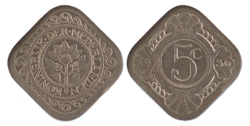 5 cent. Wilhelmina. 1934. Prachtig. 