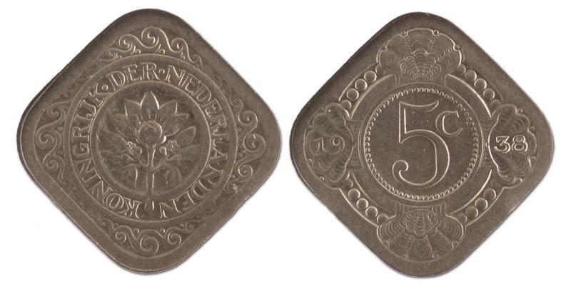 5 cent. Wilhelmina. 1938. FDC. 