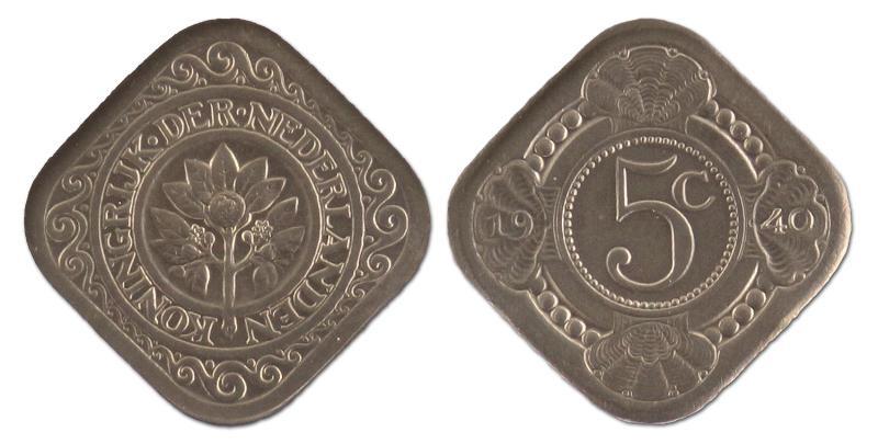 5 cent. Wilhelmina. 1940. FDC. 