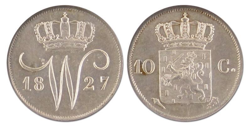 10 cent. Willem I. 1827 U. FDC. 
