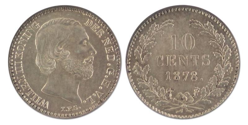 10 cent. Willem III. 1878. FDC. 