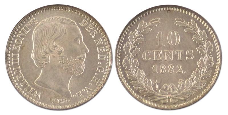10 cent. Willem III. 1882. FDC. 