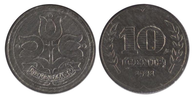 10 cent. Wilhelmina. 1941 Zink. FDC. 