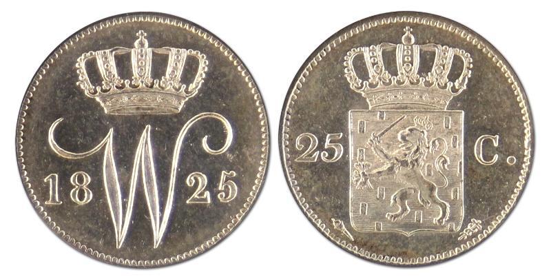 25 cent. Willem I. 1825 U. FDC. 