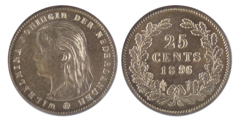 25 cent. Wilhelmina. 1896. FDC. 