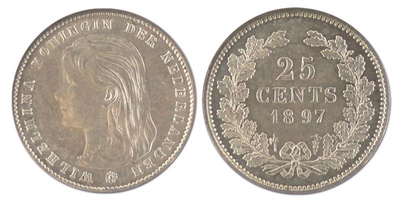 25 cent. Wilhelmina. 1897. FDC. 