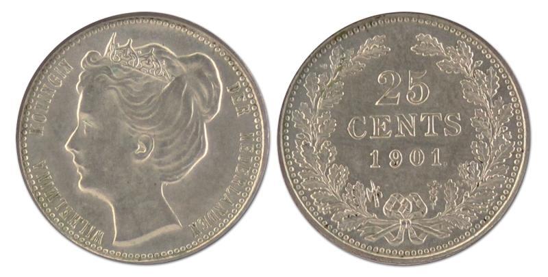 25 cent. Wilhelmina. 1901. FDC. 