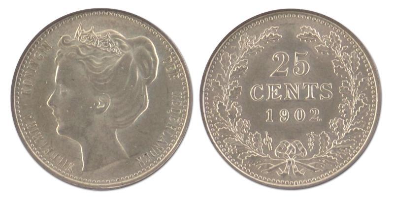 25 cent. Wilhelmina. 1902. FDC. 