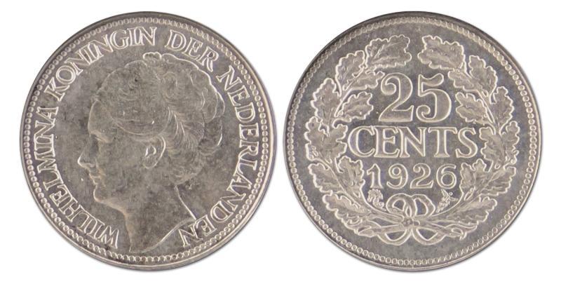 25 cent. Wilhelmina. 1926. FDC. 