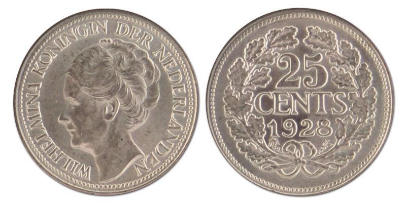 25 cent. Wilhelmina. 1928. FDC. 