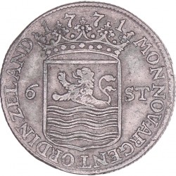 6 Stuiver of Scheepjeschelling Zeeland 1771. Zeer Fraai.