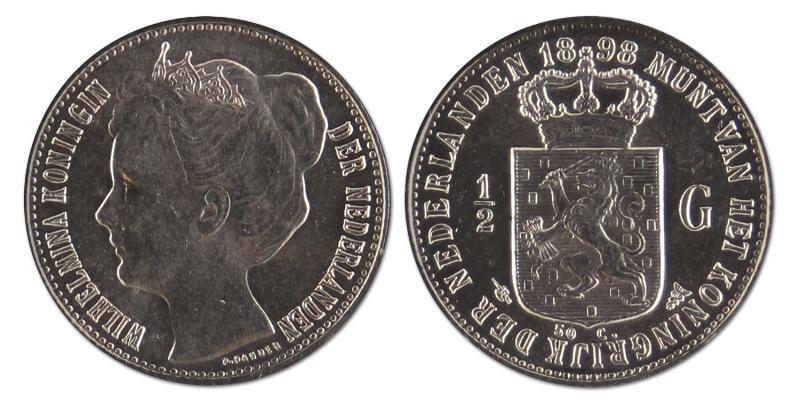 1/2 gulden. Wilhelmina. 1898. FDC. 