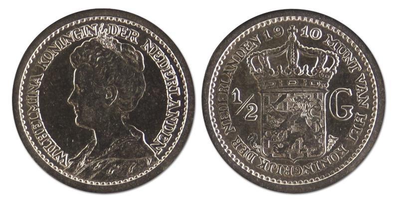 1/2 gulden. Wilhelmina. 1910. FDC. 