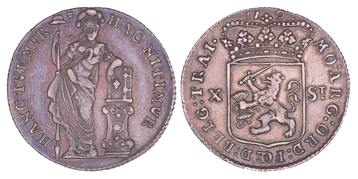 10 Stuiver Utrecht 1792. Zeer Fraai.