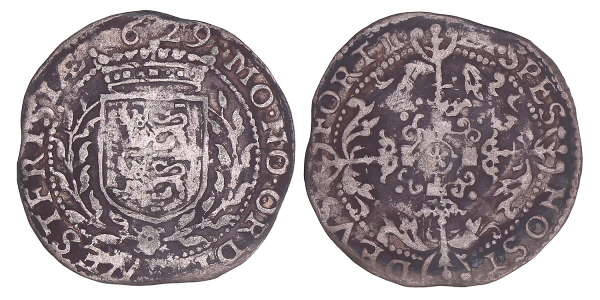 Roosschelling van 6 Stuiver West-Friesland 1629. Fraai +.