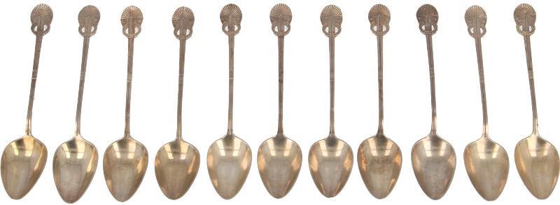 Jugendstil/Art deco stijl theelepels (11x)