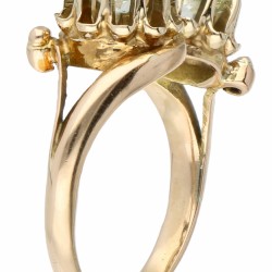 Rosegouden toi et moi ring, met ca. 1.00 ct. diamant - 14 kt.