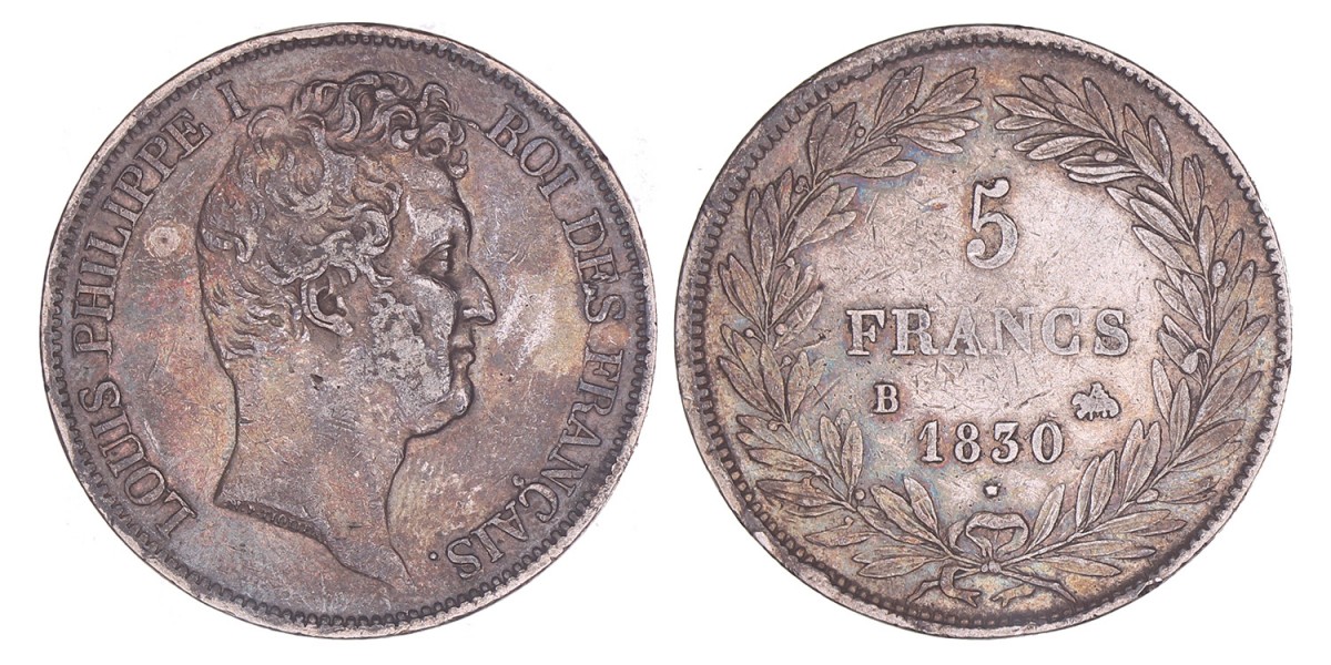 France. Louis Philippe I. 5 Francs. 1830 B.