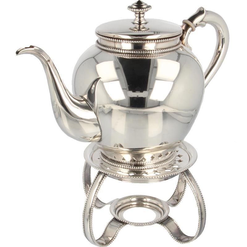 Zilveren Theepot met Komfoor
