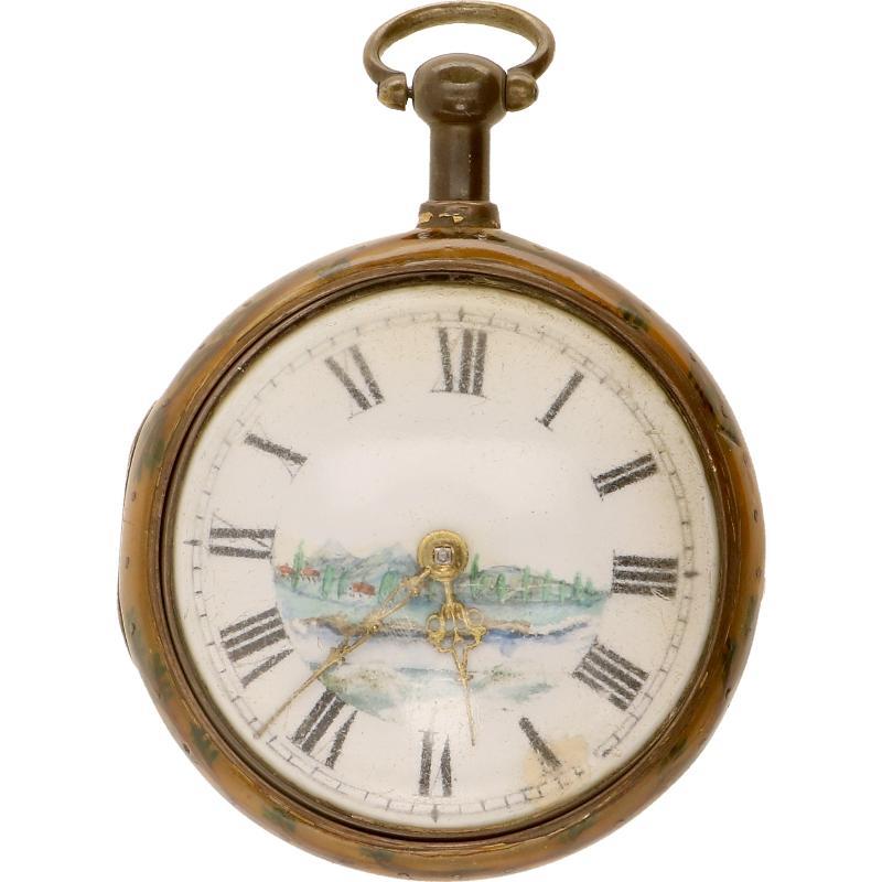 Engels snek spillegang zakhorloge (zilver)