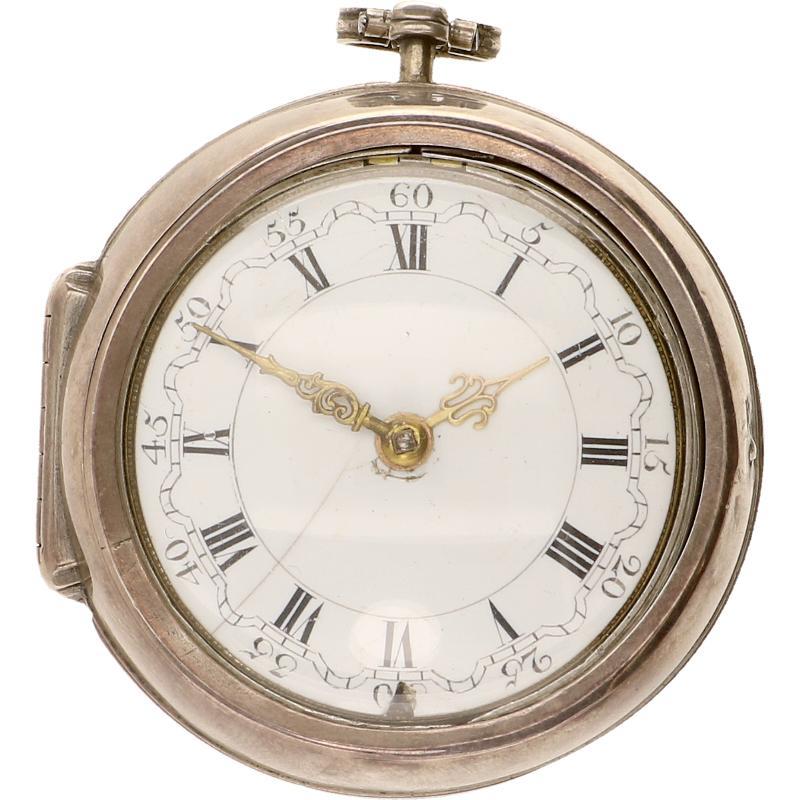 Nederlands snek spillegang zakhorloge (zilver)