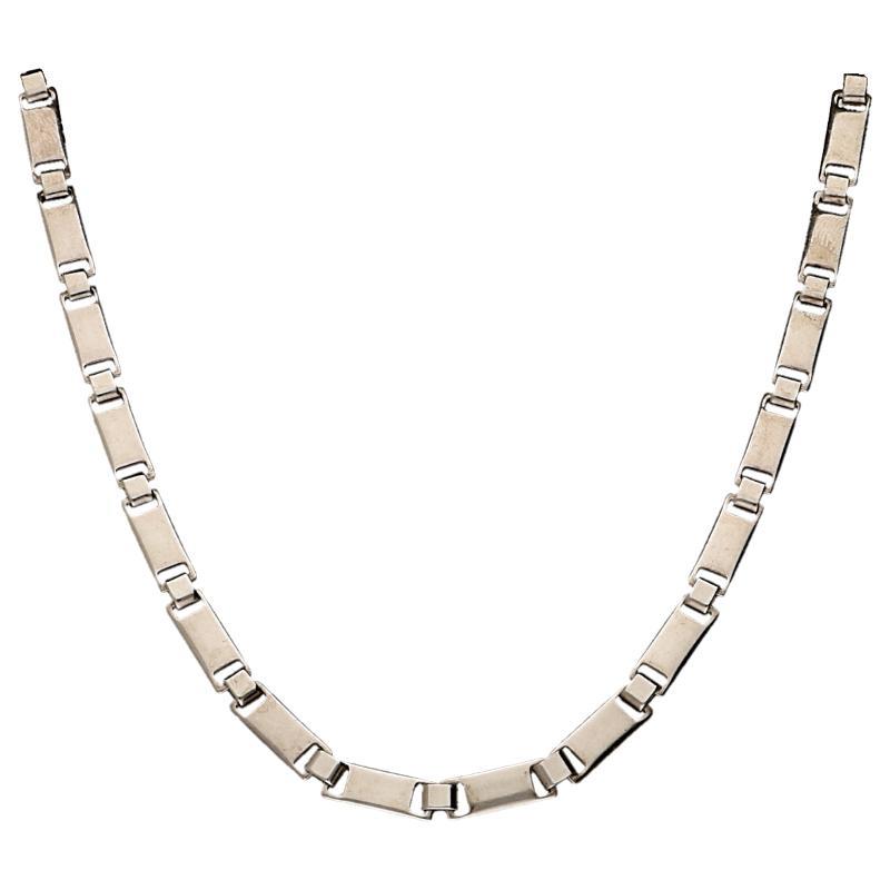Zilveren plaatjesketting 