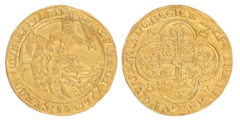 Holland, Willem V van Beieren 1350-1389. Gouden Rijder of Frank. 
