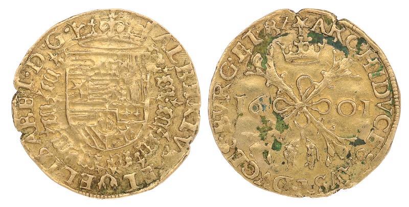 Zuidelijke Nederlanden, Albert en Isabella. Maastricht Dubbele Albertin 1601.