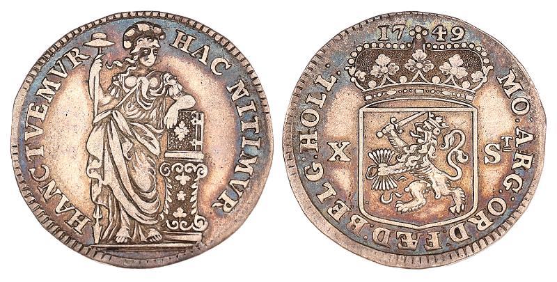 10 stuiver Holland 1749. Prachtig -.