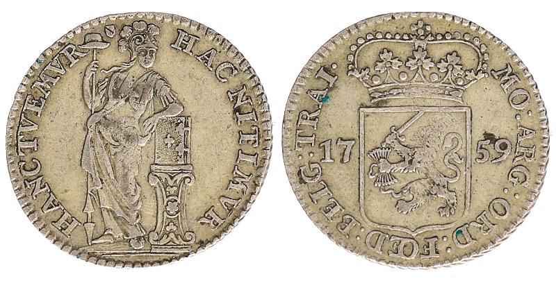 Muntmeesterpenning Holland 1759. Zeer Fraai.