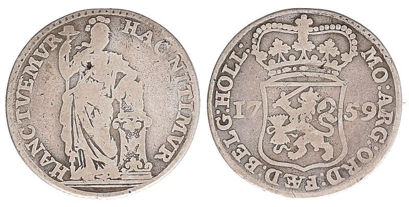 Muntmeesterpenning Holland 1759. Fraai.