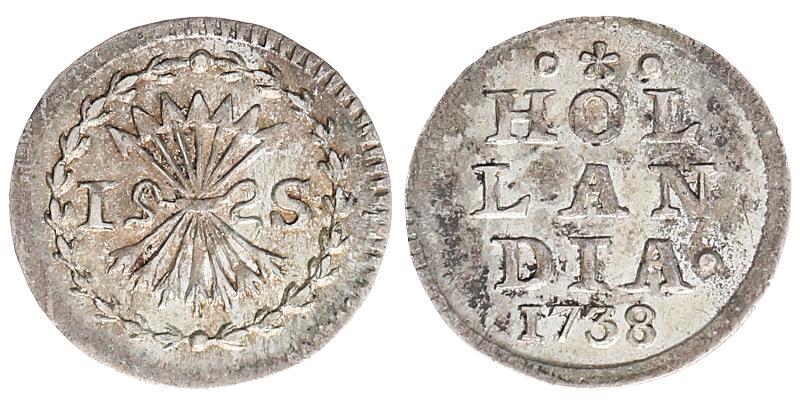 1 stuiver Holland 1738. Prachtig.