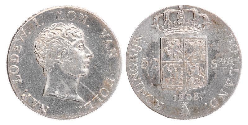 50 stuiver Lodewijk Napoleon 1808. Zeer Fraai.