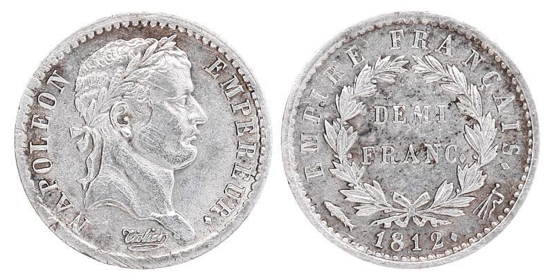1/2 demi franc Franse inlijving 1812. Prachtig +.
