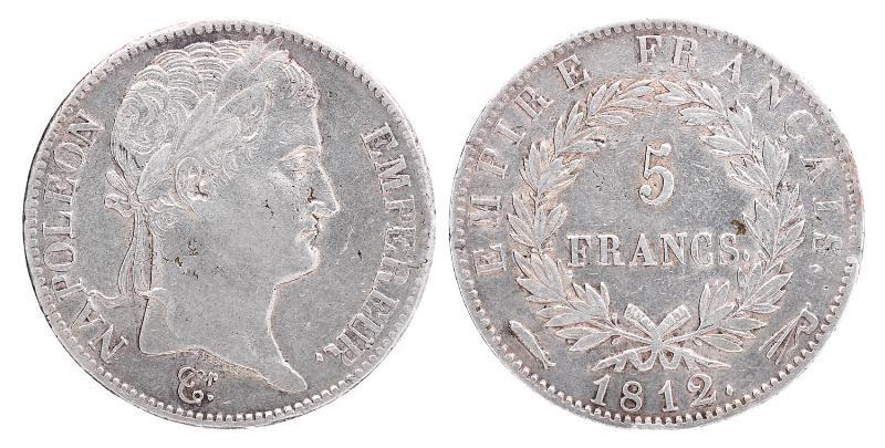 5 franc Lodewijk Napoleon 1812. Zeer Fraai / Prachtig.