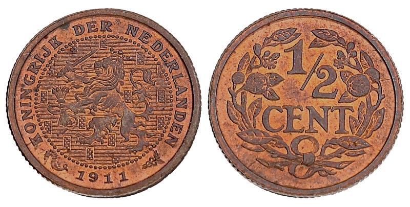 ½ cent Wilhelmina 1911. FDC.