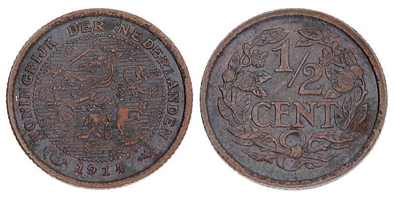 ½ cent Wilhelmina 1914. FDC.
