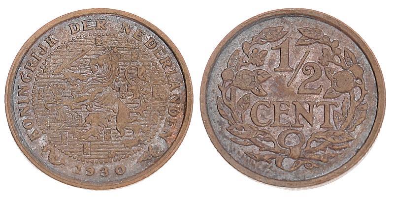 ½ cent Wilhelmina 1930. FDC.