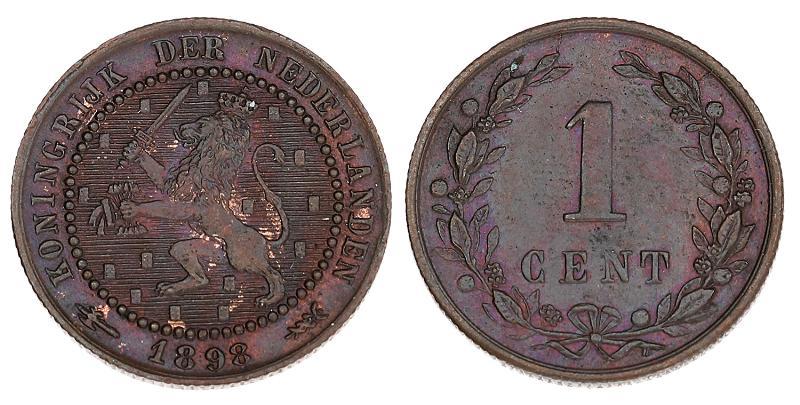 1 cent Wilhelmina 1898. Prachtig / FDC.