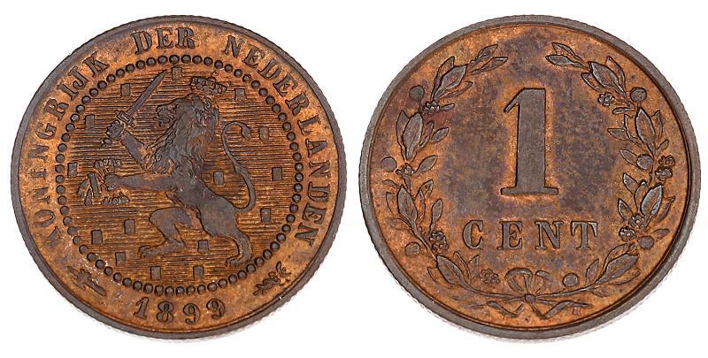 1 cent Wilhelmina 1899. Prachtig / FDC.