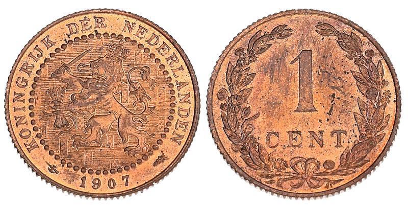 1 cent Wilhelmina 1907. FDC.