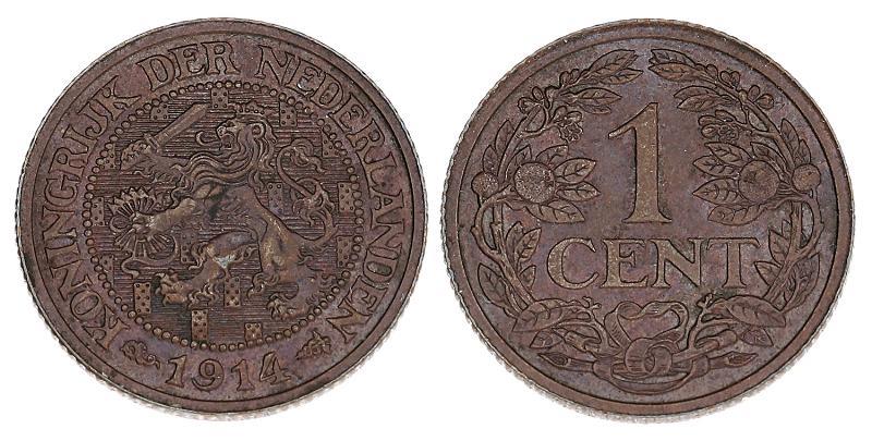 1 cent Wilhelmina 1914. FDC.