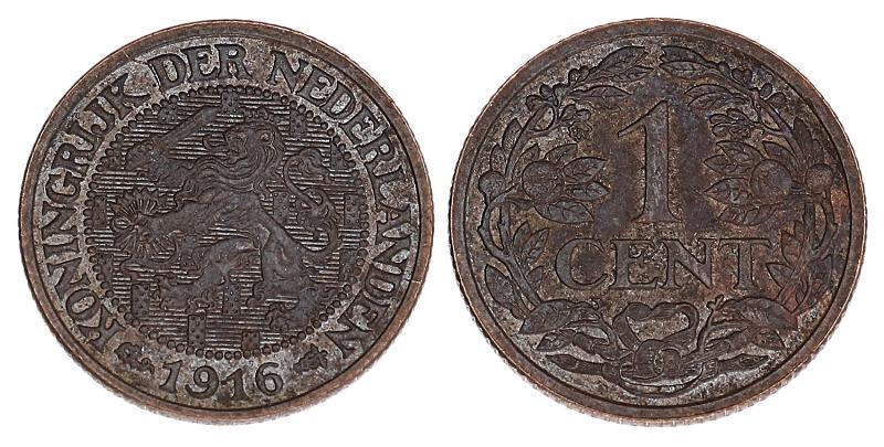 1 cent Wilhelmina 1916. FDC.